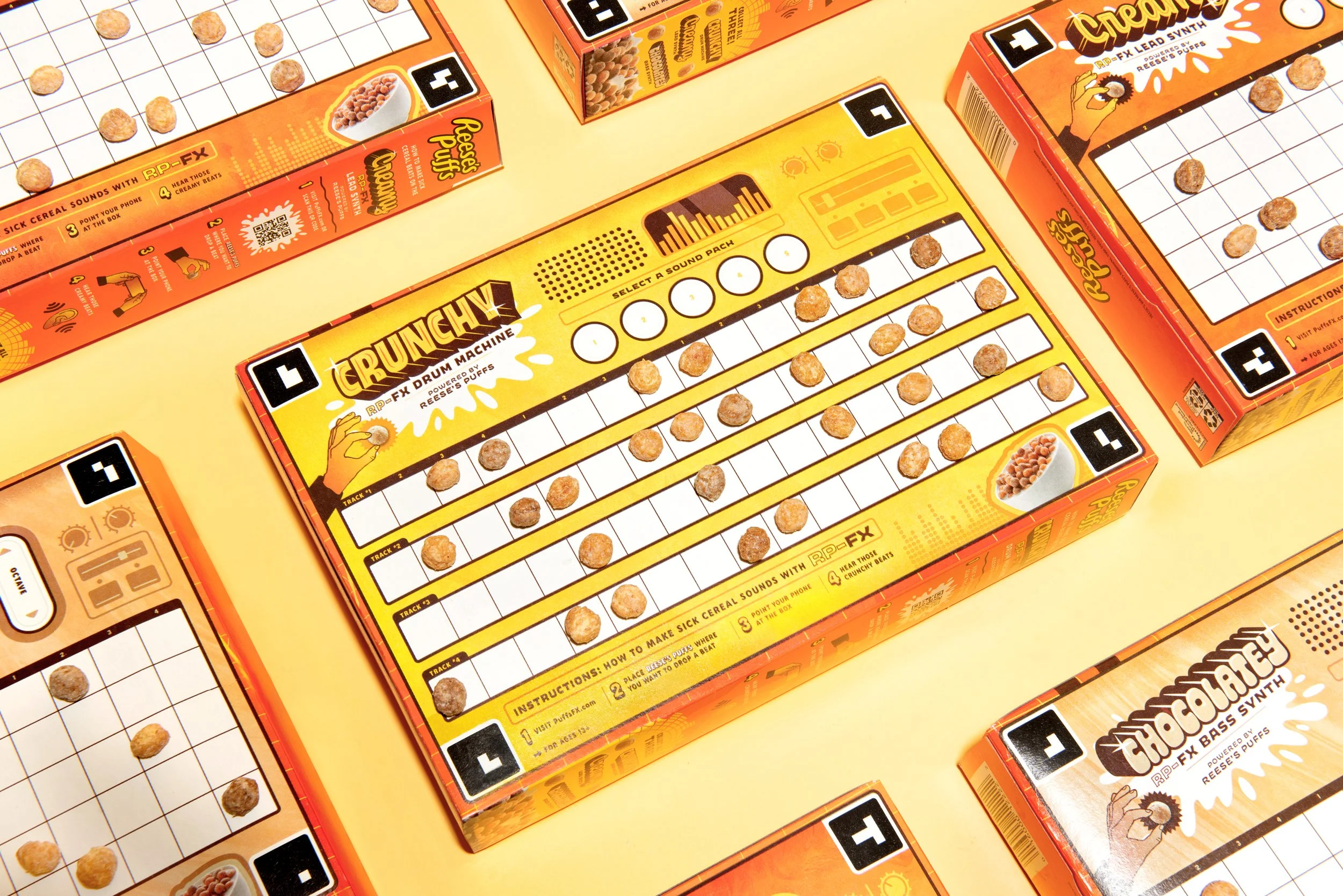 RP-FX is an AR sequencer built into Reese's Puffs boxes